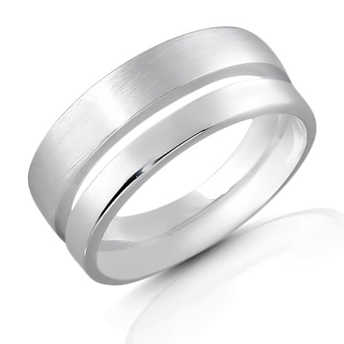 Cassini | Klassischer Ring aus 925er Sterling Silber, schmal und schlicht, teil-mattiert und teil-poliert Damen Ring 3RAG64 Cassini | Klassischer Ring aus 925er Sterling Silber, schmal und schlicht, teil-mattiert und teil-poliert Damen Ring 3RAG64 von CASSINI Sterling Silver