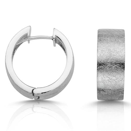 Cassini Kleine Creolen aus 925 Sterling Silber – Runde Silber Ohrringe Damen, Mittelgroß, Hypoallergen, Matt Gebürstet – Stilvolle Silbercreolen für Alltag & Geschenk, 3CSZ von CASSINI Sterling Silver