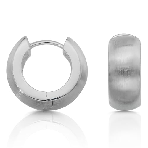 Cassini Creolen Silber 925 Damen – Matte Klappcreolen Ohrringe aus Sterling Silber, Nickelfrei & Hypoallergen Schmuck für Alltag & Anlass, ca. 18 mm Durchmesser 3CSS von CASSINI Sterling Silver