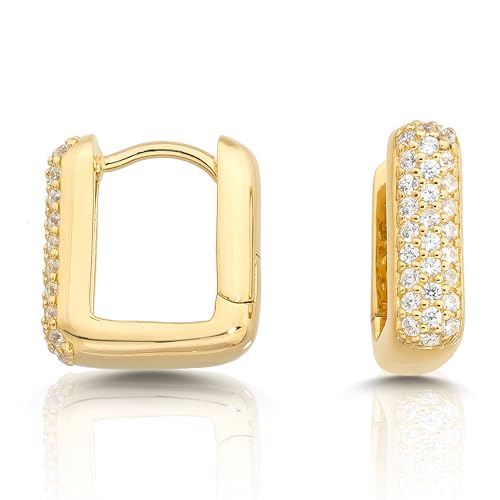 CASSINI Rechteckige Ohrringe Silber 925 – Goldene Creolen Silber 925 Groß mit Zirkonia Steinen, Ohrringe Allergiefrei aus 925 Sterling Silber & Vergoldet, Nickelfreier Schmuck für Damen – 3CTG6 CASSINI Rechteckige Ohrringe Silber 925 – Goldene Creolen Silber 925 Groß mit Zirkonia Steinen, Ohrringe Allergiefrei aus 925 Sterling Silber & Vergoldet, Nickelfreier Schmuck für Damen – 3CTG6 von CASSINI Sterling Silver