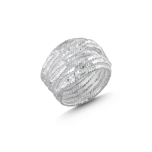 Cassini | Wickelring aus 925er Sterling Silber, massiv und breit, Damen Ring 3RAF62 von CASSINI Sterling Silver
