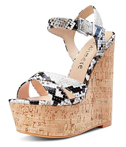 Castamere Damen High Heels Plattform Wedge Keilsandale Mode Peep-Toes Ankle Strap Keilabsatz Shoes Beige Schlange Schuhe EU 36 Castamere Damen High Heels Plattform Wedge Keilsandale Mode Peep-Toes Ankle Strap Keilabsatz Shoes Beige Schlange Schuhe EU 36 von Castamere