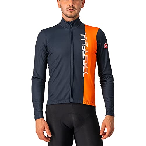 CASTELLI 4521515-414 TRAGUARDO Jersey FZ Sweatshirt Men's Savile Blue/Brilliant Orange XS von CASTELLI