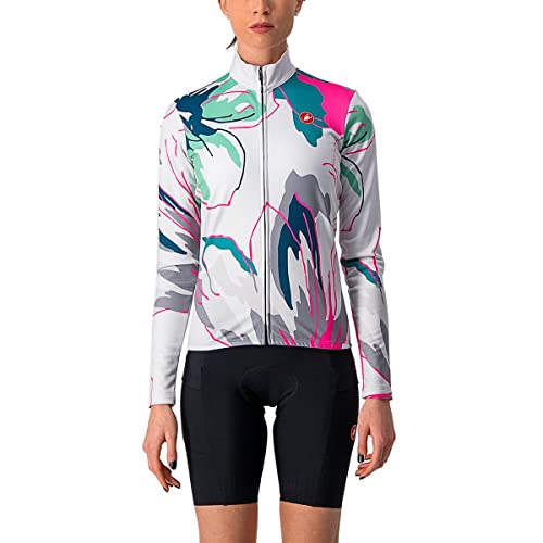 CASTELLI 4521528-870 Unlimited W TH. JR Sweatshirt Women's Silbergrau/Tealblue-Flowers S von CASTELLI