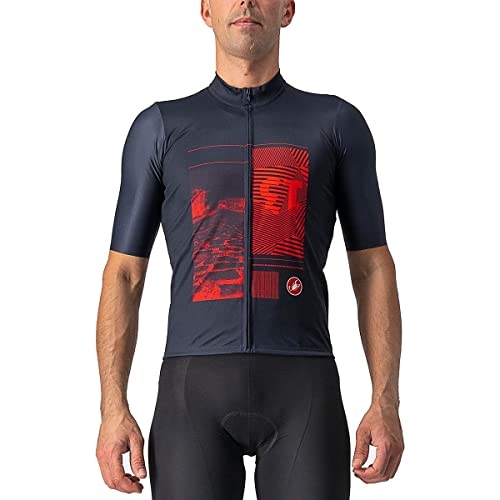 CASTELLI Men's 13 Screen Jersey Sweatshirt, Saviles Blau/Rot, M von CASTELLI