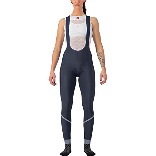 CASTELLI Damen Velocissima Dt Bib Tights Leggings, Savile Blue/Silver-silver Refl, XL EU von CASTELLI