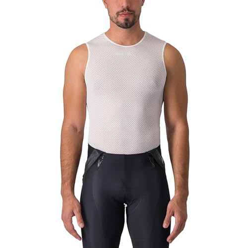 CASTELLI Herren Pro Mesh 2.0 ärmelloses Trikot, atmungsaktive Radsport-Mesh-Unterschicht für Straße, Gravel-Biking & Rennen, Weiss/opulenter Garten, L von Castelli