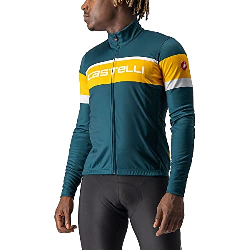 Castelli Men's PASSISTA Jersey Sweatshirt, DEEP Teal/Goldenrod-Silver GRA, XXL von CASTELLI