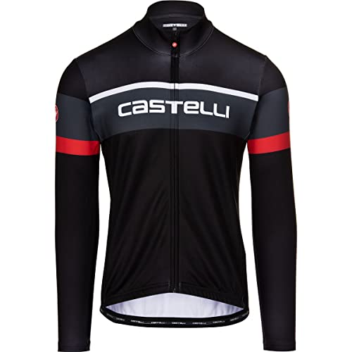 Castelli Men's PASSISTA Jersey Sweatshirt, Light Black/Dark Gray-RED, XXL von CASTELLI