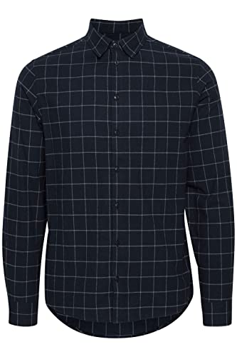 CASUAL FRIDAY Anton LS BU Checked Shirt Herren Freizeithemd Hemd Club-Kragen Regular Fit Hochwertige Baumwoll-Qualität, Größe:L, Farbe:Dark Navy (194013) von CASUAL FRIDAY