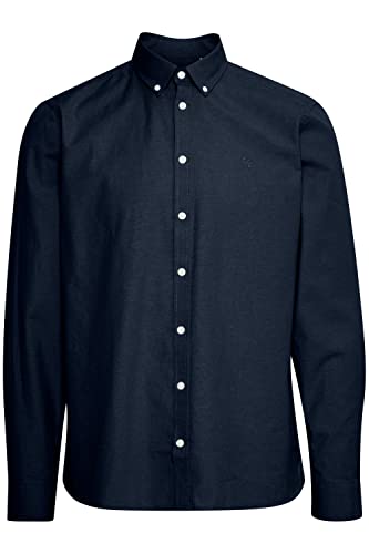 CASUAL FRIDAY Anton Oxford Shirt Herren Freizeithemd Hemd Button-Down-Kragen Logo Stickerei Hochwertige dünne Baumwoll-Qualität Abgerundeter Saum, Größe:L, Farbe:Navy Blazer (193923) von CASUAL FRIDAY