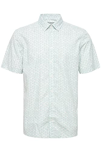 CASUAL FRIDAY CFAnton AOP Shirt Herren Kurzarmhemd Herrenhemd Hemd Button-Down-Kragen Gemustert Regular Fit, Größe:XL, Farbe:Snow White (110602) von CASUAL FRIDAY