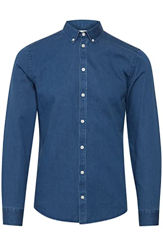 CASUAL FRIDAY CFAnton BD LS Denim Chambray Shirt Herren Jeanshemd Denim Hemd Freizeithemd mit Hemdkragen aus 100% Baumwolle Regular Fit, Größe:3XL, Farbe:Denim mid Blue (200436) von CASUAL FRIDAY