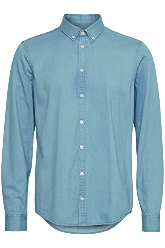 CASUAL FRIDAY CFAnton BD LS Denim Chambray Shirt Herren Jeanshemd Denim Hemd Freizeithemd mit Hemdkragen aus 100% Baumwolle Regular Fit, Größe:L, Farbe:Denim Light Blue (200435) von CASUAL FRIDAY