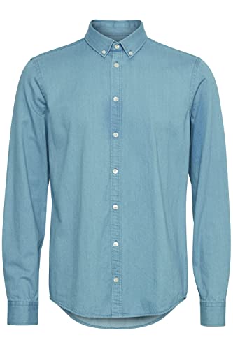 CASUAL FRIDAY CFAnton BD LS Denim Chambray Shirt Herren Jeanshemd Denim Hemd Freizeithemd mit Hemdkragen aus 100% Baumwolle Regular Fit, Größe:XXL, Farbe:Denim Light Blue (200435) von CASUAL FRIDAY