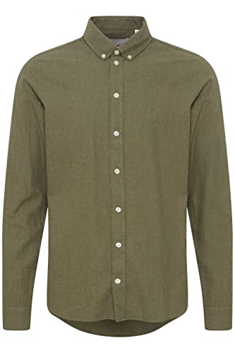 CASUAL FRIDAY CFAnton LS BD fil a fil Shirt Herren Freizeithemd Hemd Button-Down-Kragen Hochwertige Baumwoll-Qualität, Größe:2XL, Farbe:Burnt Olive Melange (1805211) von CASUAL FRIDAY