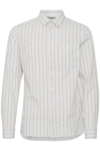 CASUAL FRIDAY CFAnton LS BU Striped Shirt Herren Freizeithemd Hemd Club-Kragen Regular Fit Hochwertige Baumwoll-Qualität, Größe:L, Farbe:Ecru (114201) von CASUAL FRIDAY