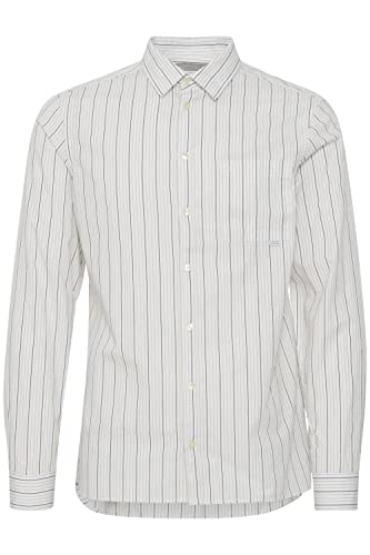 CASUAL FRIDAY CFAnton LS BU Striped Shirt Herren Freizeithemd Hemd Club-Kragen Regular Fit Hochwertige Baumwoll-Qualität, Größe:M, Farbe:Ecru (114201) von CASUAL FRIDAY