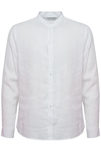 CASUAL FRIDAY CFAnton LS CC 100% Linen Shirt Herren Freizeithemd Hemd Stehkragen Brusttaschen Regular Fit Hochwertiges Leinen Leinenhemd, Größe:M, Farbe:Bright White (110601) von CASUAL FRIDAY
