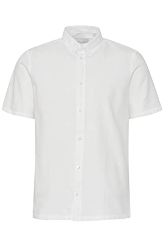 CASUAL FRIDAY CFAnton fil a fil Shirt Herren Kurzarmhemd Herrenhemd Hemd Button-Down-Kragen Unifarben Regular Fit, Größe:XL, Farbe:Snow White (110602) von CASUAL FRIDAY