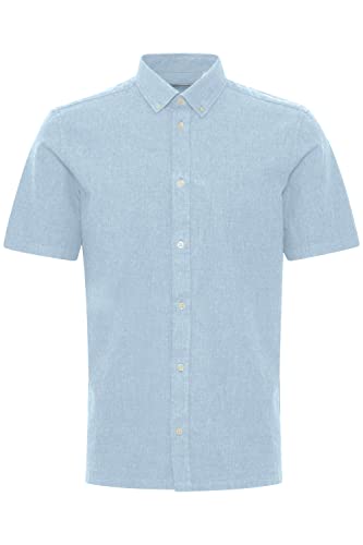 CASUAL FRIDAY CFAnton fil a fil Shirt Herren Kurzarmhemd Herrenhemd Hemd Button-Down-Kragen Unifarben Regular Fit, Größe:S, Farbe:Chambray Blue (154030) von CASUAL FRIDAY