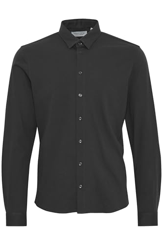 CASUAL FRIDAY CFArthur Herren Hemd Langarmhemd Herrenhemd mit Hemdkragen Knöpfen 3-Knopf-Manchette Stretch-Anteil Baumwollmischung Slim fit, Größe:L, Farbe:Dark Shadow (193906) von CASUAL FRIDAY