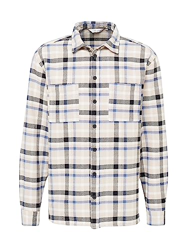 CASUAL FRIDAY CFAugust Checked Overshirt Herren Freizeithemd Hemd Überhemd Hemdjacke Hemdkragen Brusttaschen Regular Fit Hochwertige Baumwoll-Qualität, Größe:3XL, Farbe:Bijou Blue (183921) von CASUAL FRIDAY