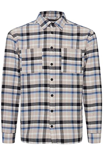 CASUAL FRIDAY CFAugust Checked Overshirt Herren Freizeithemd Hemd Überhemd Hemdjacke Hemdkragen Brusttaschen Regular Fit Hochwertige Baumwoll-Qualität, Größe:M, Farbe:Bijou Blue (183921) von CASUAL FRIDAY