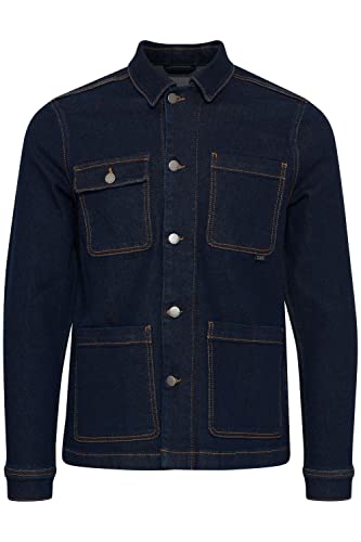 CASUAL FRIDAY CFJerslev raw denim jacket Herren Jeansjacke Denim Übergangsjacke Jeansjacke mit auffälligen nähten ungewaschen Regular Fit, Größe:2XL, Farbe:Denim RAW BLUE (200444) von CASUAL FRIDAY