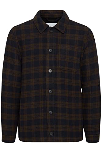 CASUAL FRIDAY CFJonick checked jacket Herren Übergangsjacke Herrenjacke Jacke Überhemd Karierte Wollige Optik Hemdkragen Hemdjacke Regular Fit, Größe:L, Farbe:Dark Navy (194013) von CASUAL FRIDAY