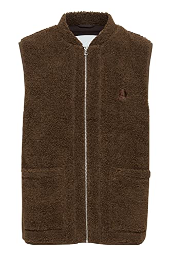 CASUAL FRIDAY CFJonson teddy vest Herren Weste Fleece Outdoor Weste teddyweste mit Stehkragen und Reißverschluss Regular Fit, Größe:3XL, Farbe:Potting Soil Melange (1912181) von CASUAL FRIDAY