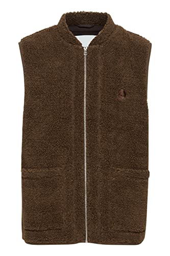 CASUAL FRIDAY CFJonson teddy vest Herren Weste Fleece Outdoor Weste teddyweste mit Stehkragen und Reißverschluss Regular Fit, Größe:XL, Farbe:Potting Soil Melange (1912181) von CASUAL FRIDAY