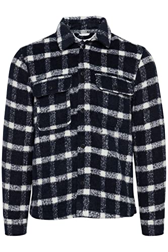 CASUAL FRIDAY CFJukes Checked Shacket Herren Freizeit Hemd mit Hemdblusenkragen Regular Fit kariert, Größe:L, Farbe:Ecru (114201) von CASUAL FRIDAY