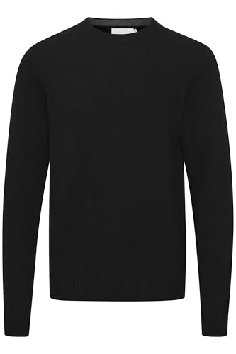 CASUAL FRIDAY CFKarl Herren Strickpullover Feinstrick Pullover mit Rippkragen Rippbündchen Regular fit, Größe:L, Farbe:Anthracite Black (194007) von CASUAL FRIDAY