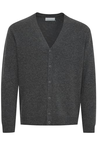 CASUAL FRIDAY CFKarl Herren Strickjacke Cardigan mit V-Ausschnitt Knopfleiste Lammwolle Regular fit, Größe:M, Farbe:Pewter Mix (50817) von CASUAL FRIDAY