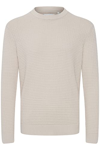 CASUAL FRIDAY CFKarlo Herren Strickpullover Feinstrick Pullover Pulli mit Rundhalsausschnitt O-Neck Struktur Strick, Größe:L, Farbe:Light Sand (135304) von CASUAL FRIDAY