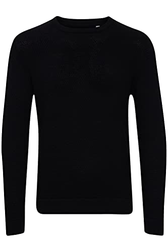 CASUAL FRIDAY CFKarlo Structured Crew Neck Knit Herren Strickpullover Feinstrick Pullover mit Rundhalsausschnitt aus, Größe:L, Farbe:Anthracite Black (194007) von CASUAL FRIDAY