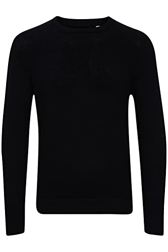 CASUAL FRIDAY CFKarlo Structured Crew Neck Knit Herren Strickpullover Feinstrick Pullover mit Rundhalsausschnitt aus, Größe:S, Farbe:Anthracite Black (194007) von CASUAL FRIDAY