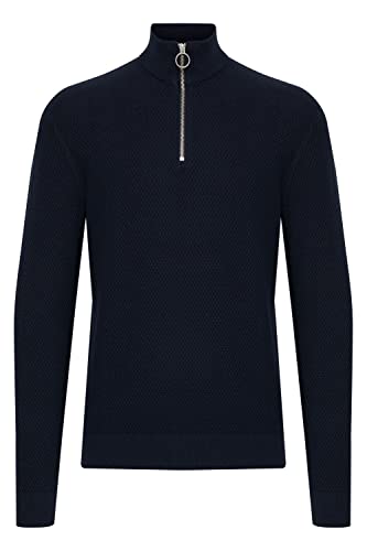 CASUAL FRIDAY CFKarlo Herren Strickpullover Feinstrick Pullover Troyer mit Stehkragen und Reißverschluss Struktur Strick, Größe:XL, Farbe:Navy Blazer (193923) von CASUAL FRIDAY