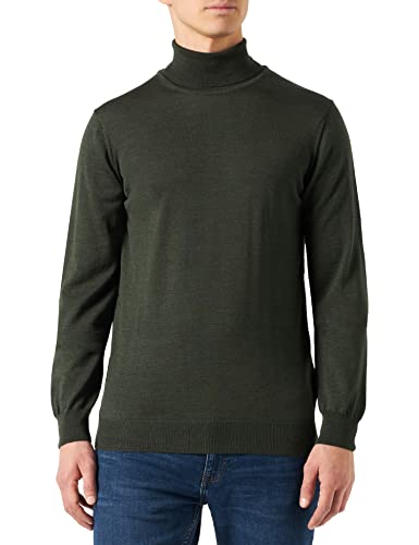 CASUAL FRIDAY CFKonrad Merino Roll Neck Knit Herren Rollkragen Pullover, Größe:L, Farbe:Deep Forest Melange (1961101) von CASUAL FRIDAY