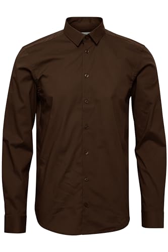 CASUAL FRIDAY CFPalle Slim Fit Shirt Herren Business Hemd Herrenhemd unifarben mit Kentkragen, Größe:S, Farbe:Demitasse (190712) von CASUAL FRIDAY