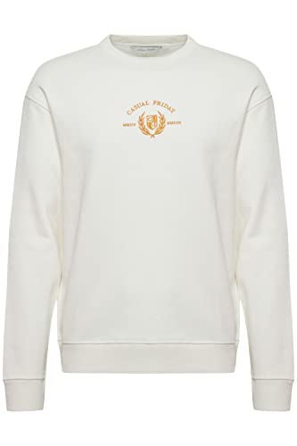 CASUAL FRIDAY CFSage Herren Sweatshirt Pullover Pulli mit Rundhalsausschnitt O-Neck Stickerei, Größe:2XL, Farbe:Snow White (110602) von CASUAL FRIDAY