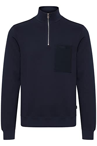 CASUAL FRIDAY CFSebastian Zipper Sweatshirt Herren Strickpullover Troyer Feinstrick Pullover aus 100% Baumwolle, Größe:M, Farbe:Navy Blazer (193923) von CASUAL FRIDAY