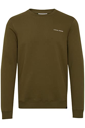 CASUAL FRIDAY CFSeverin Herren Sweatshirt Pullover Pulli mit Rundhalsausschnitt aus 100% Baumwolle, Größe:L, Farbe:Dark Olive (190516) von CASUAL FRIDAY