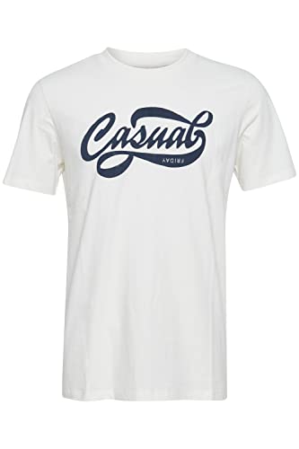 CASUAL FRIDAY CFThorHerren T-Shirt Kurzarm Shirt mit Print und Rundhalsausschnitt aus 100% Baumwolle, Größe:L, Farbe:Ecru (114201) von CASUAL FRIDAY