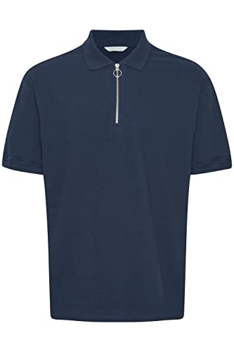 CASUAL FRIDAY CFTrond Structured Polo Herren Poloshirt Kurzarm Shirt Basic Polokragen mit Reißverschluss Hochwertige Baumwoll-Qualität, Größe:XL, Farbe:Dark Navy (194013) von CASUAL FRIDAY