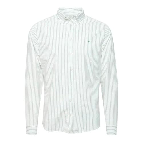 Casual Friday Herren CFAnton LS BD Striped Oxford Shirt Hemd, 110602/Snow White, XL von CASUAL FRIDAY