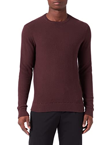 Casual Friday Herren Karlo Structured Crew Neck Knit Pullover, 191619/Fudge, L von CASUAL FRIDAY