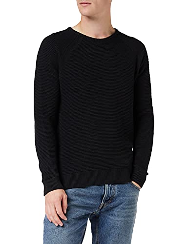 Casual Friday Herren Kristian Bubble Crew Neck Knit Pullover, 194007/Anthracite Black, S von CASUAL FRIDAY