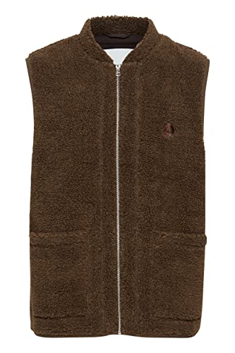 CASUAL FRIDAY CFJonson teddy vest Herren Weste Fleece Outdoor Weste teddyweste mit Stehkragen und Reißverschluss Regular Fit, Größe:2XL, Farbe:Potting Soil Melange (1912181) von CASUAL FRIDAY